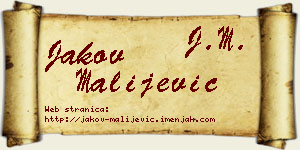 Jakov Malijević vizit kartica